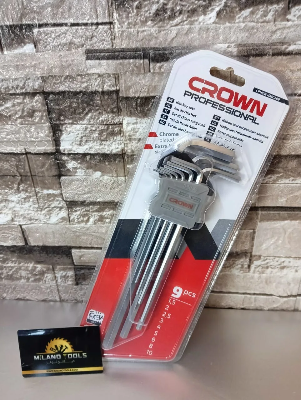 طـقـم ألـن هكس أكثر طـولا 9 قطع كراون CROWN T1.5mm – T10mm CPHOK-HMCX09